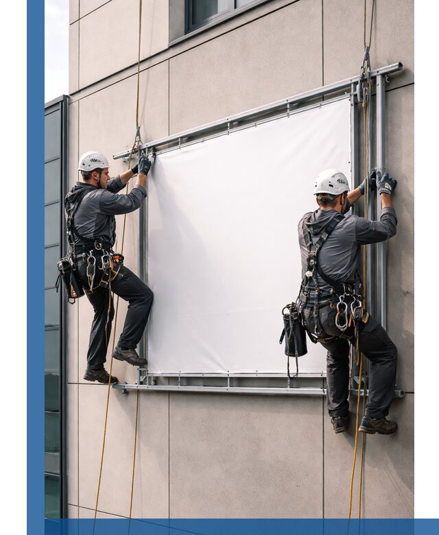 Монтаж наружной рекламной вывески в Большой Камне под ключ