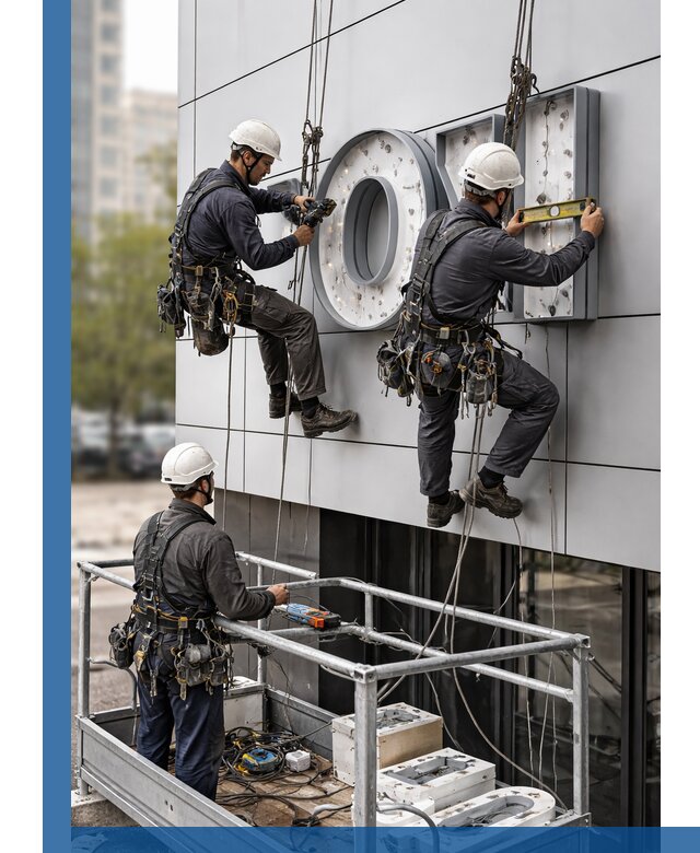 Профессиональный монтаж световых букв в Большой Камне под ключ