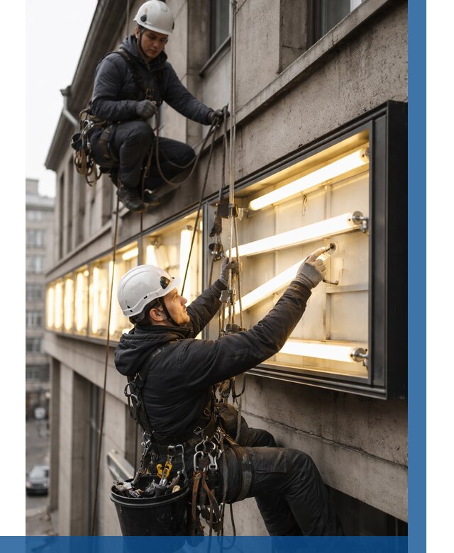Замена ламп в вывеске в Большой Камне под ключ от 3549 р. | ВЫСОТНИК-Бль