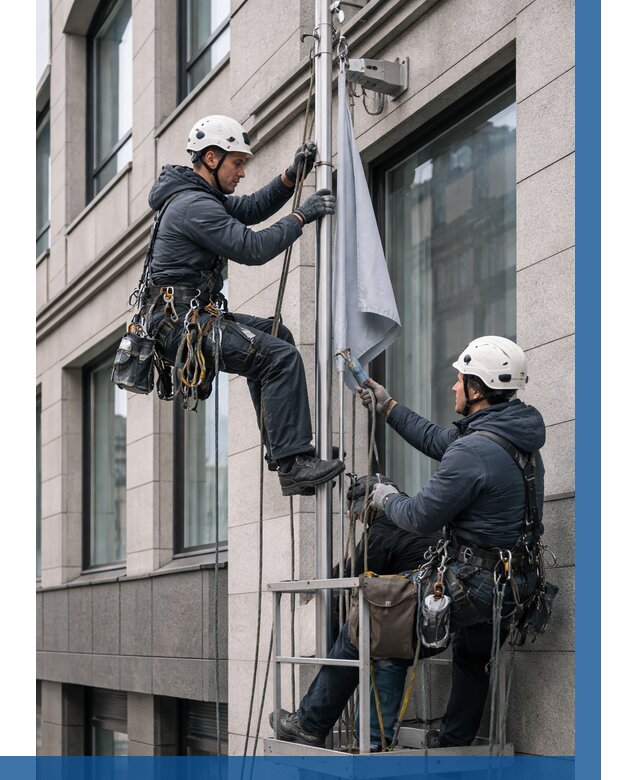 Установка флагов на фасаде в Большой Камне от 4563 р. | ВЫСОТНИК-Бль