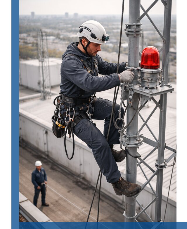 Монтаж заградительных огней и обслуживание объектов в Большой Камне