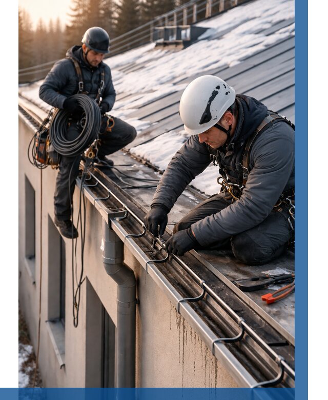 Монтаж греющего кабеля на кровле в Большой Камне от 456 р. | ВЫСОТНИК-Бль