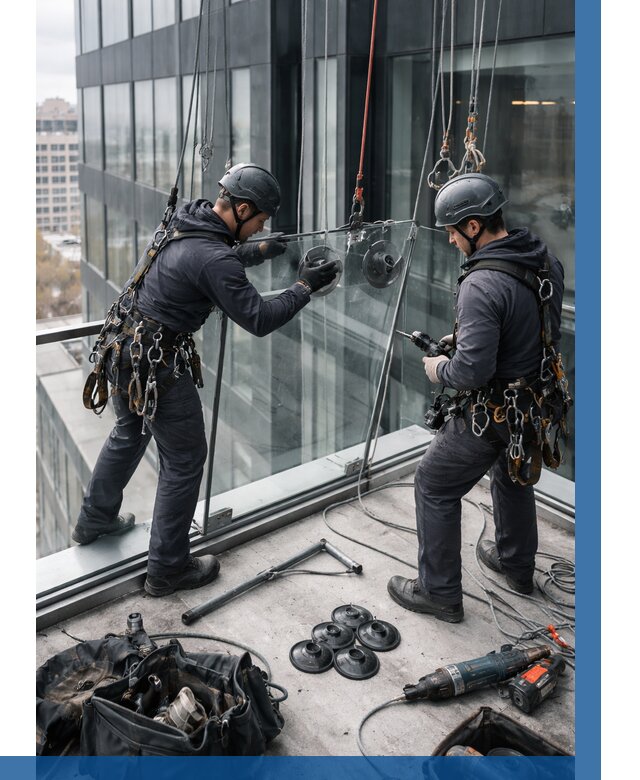 Монтаж стеклянных ограждений в Большой Камне от 2535 р. | ВЫСОТНИК-Бль