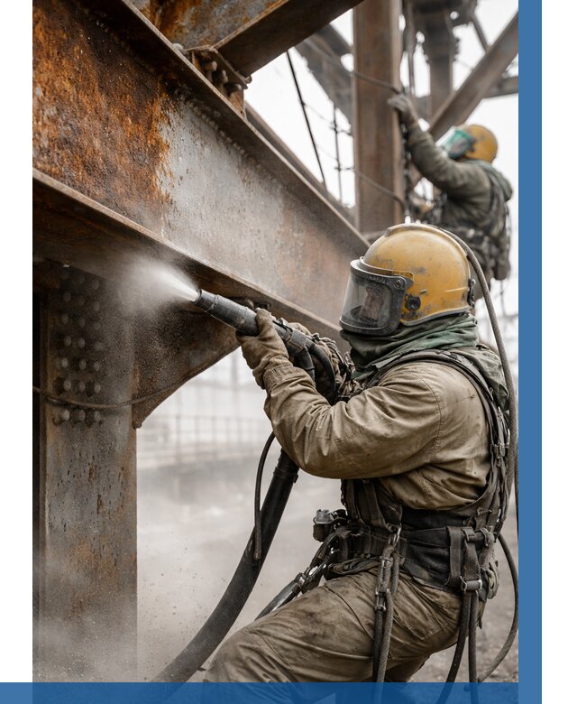 Пескоструйная очистка металлоконструкций в Большой Камне по 608 р. ВЫСОТНИК-Бль