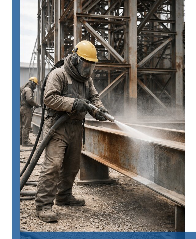 Пескоструйная очистка металлоконструкций в Большой Камне промышленная