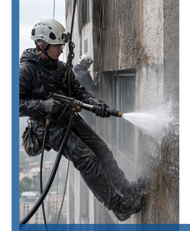Гидроструйная очистка фасадов и конструкций в Большой Камне
