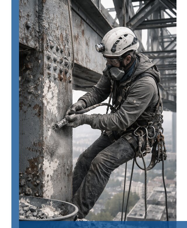 Удаление старой краски с металлических конструкций в Большой Камне