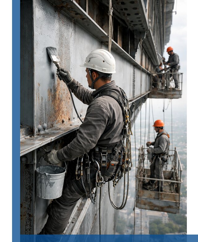 Покраска металлоконструкций на высоте в Большой Камне профессионально