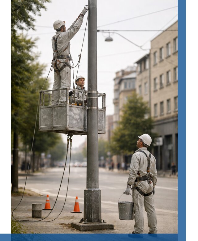 Покраска опор освещения в Большой Камне от 5071 р. | ВЫСОТНИК-Бль