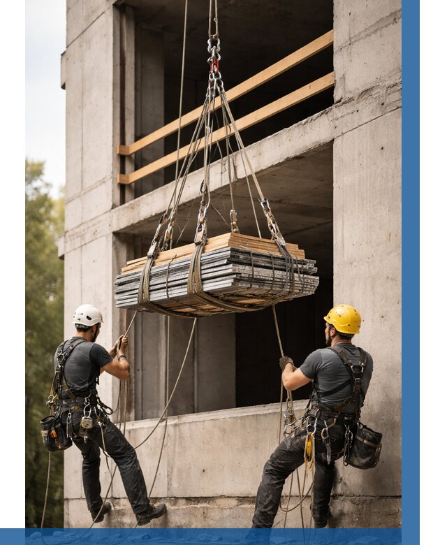 Подъем материала на этаж веревками в Большой Камне от 1521 р. | ВЫСОТНИК-Бль