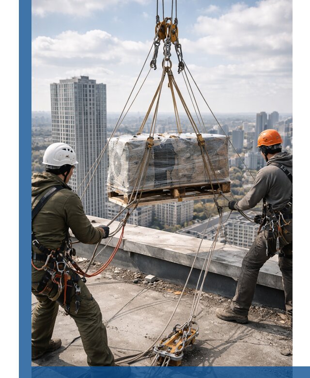 Подъем и монтаж крупногабаритных грузов на крышу в Большой Камне