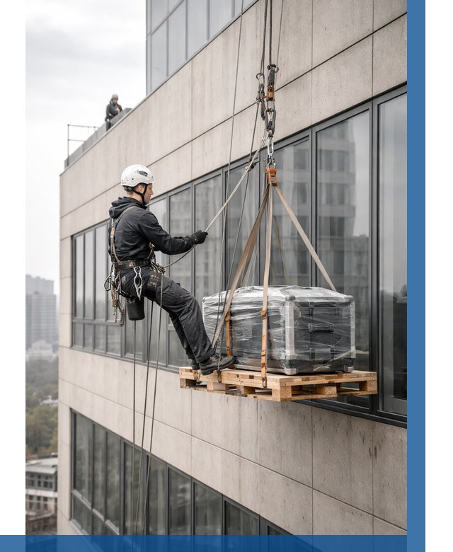 Спуск груза по фасаду в Большой Камне от 3549 р. | ВЫСОТНИК-Бль