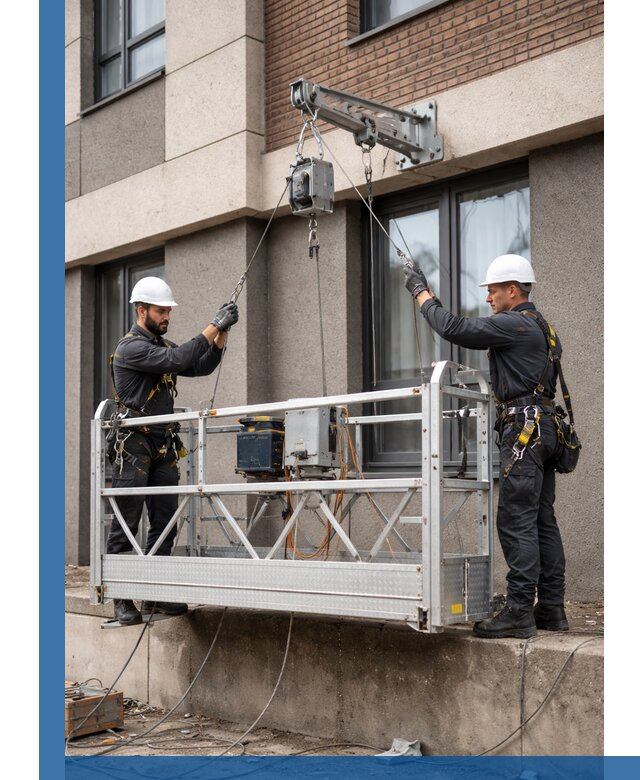 Монтаж и подъем фасадной люльки в Большой Камне с гарантией безопасности