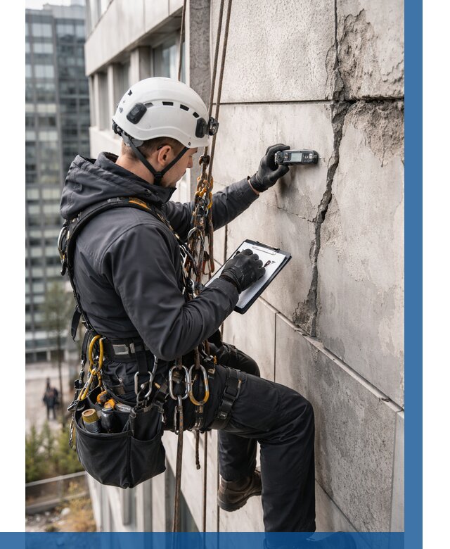 Обследование фасада альпинистами в Большой Камне от 122 р. | ВЫСОТНИК-Бль