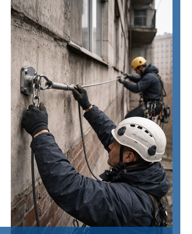 Монтаж анкерных линий в Большой Камне от 3042 р. | ВЫСОТНИК-Бль