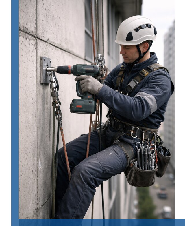 Установка анкерных точек для высотных работ в Большой Камне