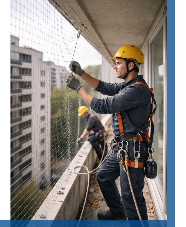 Монтаж сетки от птиц в Большой Камне от 4563 р. | ВЫСОТНИК-Бль